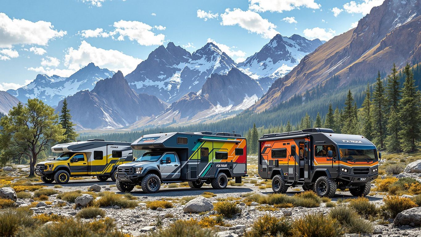 Off-road campers in a scenic outdoor setting.
