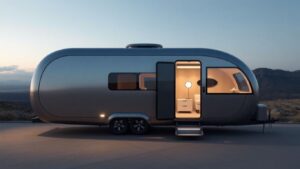 Luxurious Lightship AE.1 Cosmos electric travel trailer exterior.